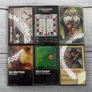 Classic Rock Cassette Tape Lot Van Halen Foreigner Alice Cooper The Cars 6 Tapes